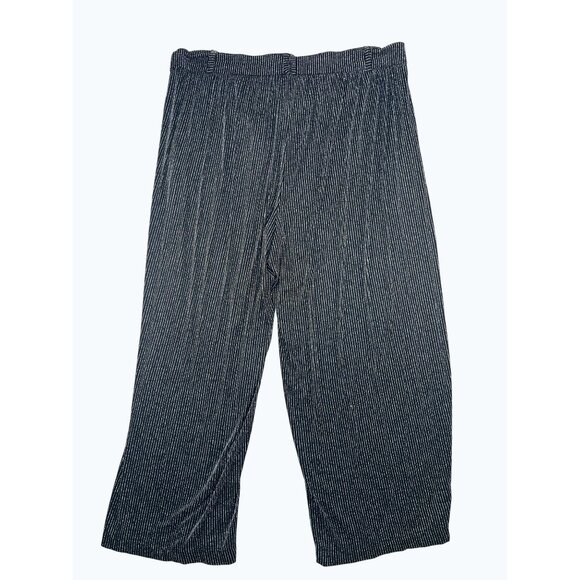 Torrid Womens Black & Silver Metallic Striped Wide-Leg Pants Size 3X - Picture 3 of 13